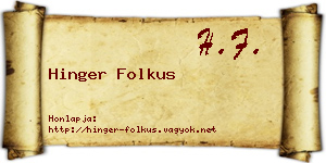 Hinger Folkus névjegykártya